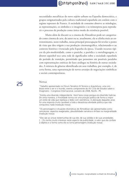 EdiÃ§Ã£o 14 | Ano 8 | No.1 | 2010.1 REVISTA - ContemporÃ¢nea - UERJ