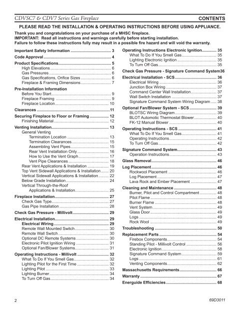 Manual - Unvented Gas Log Heater or Vented Decorative Appliance