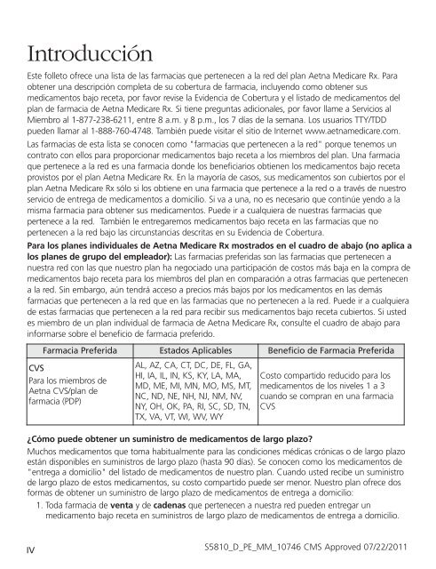 Aetna Medicare RxÂ® Plan (PDP)