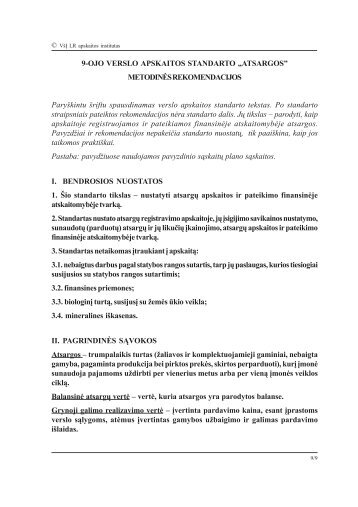 9-OJO VERSLO APSKAITOS STANDARTO „ATSARGOS ... - Tax.lt