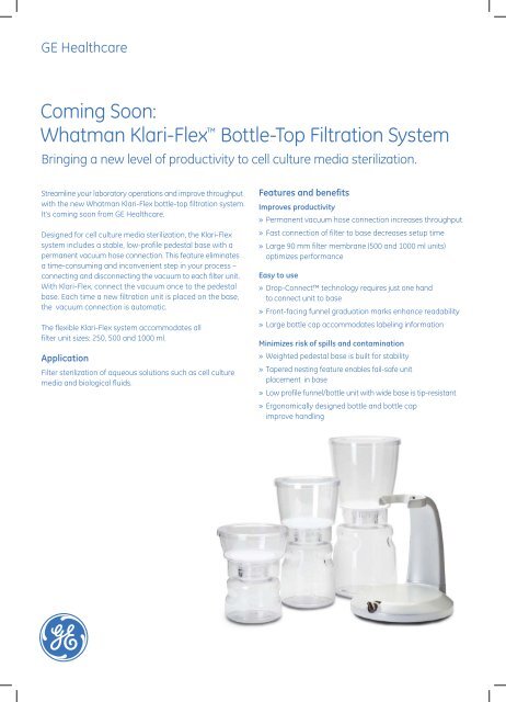 Whatman Klari-Flexâ¢ Bottle-Top Filtration System - VWR ...