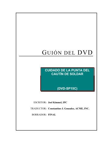 GUIÃN DEL DVD - IPC Training Home Page