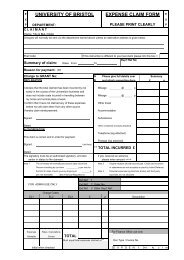 UNIVERSITY OF BRISTOL EXPENSE CLAIM FORM E - Jisc