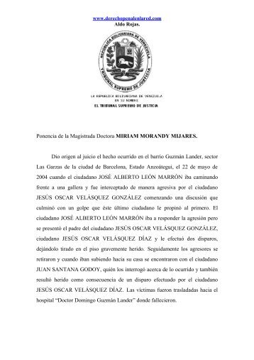 Ponencia de la Magistrada Doctora MIRIAM MORANDY MIJARES ...