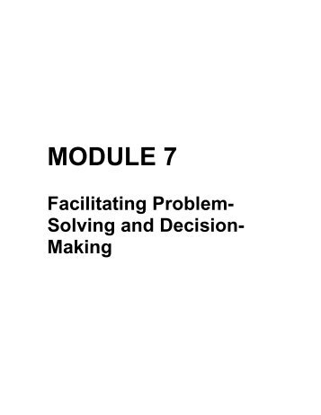 Facilitating Problem-Solving and Decision-Making