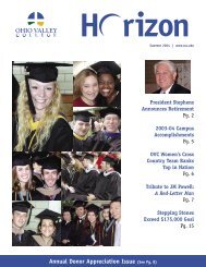 Annual Donor Appreciation Issue (See Pg. 8) - Ohio Valley University