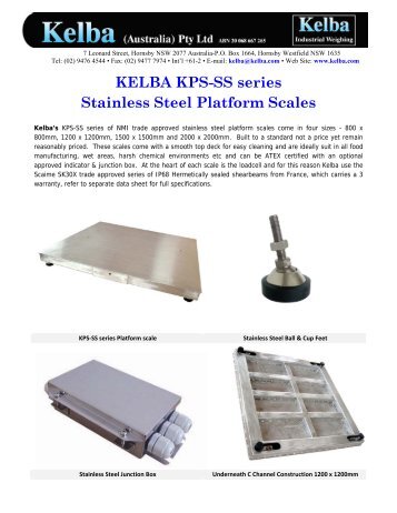 KELBA KPS-SS series Stainless Steel Platform Scales