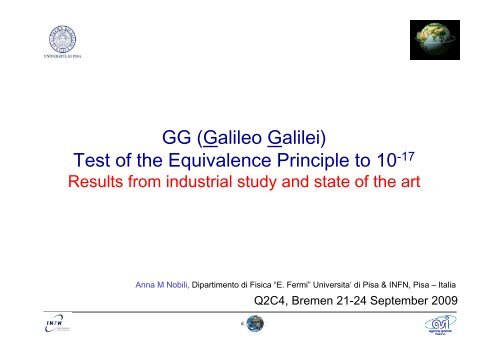 GG (Galileo Galilei) Test of the Equivalence Principle to 10-17