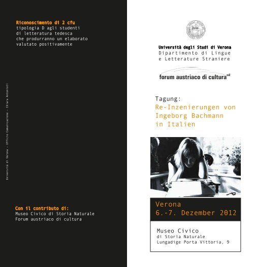 Verona 6.-7. Dezember 2012 - UniversitÃ  degli Studi di Verona