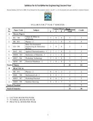 Syllabus for B.Tech(Marine Engineering) Second Year - WBUT