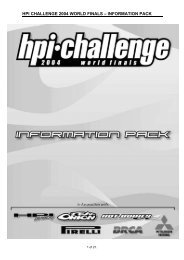 RULES FOR THE HPI CHALLENGE - HPI Racing UK