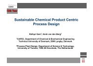 Sustainable Chemical Product Centric Process Design - CAPEC