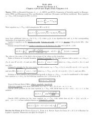 Math 4354 Review for Exam # 3 Chapter 4.2-4.6 and Topics from ...