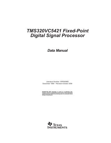 TMS320VC5421 Fixed-Point Digital Signal Processor - Datasheetz