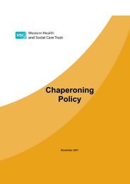 Chaperoning Policy - Western Health and Social Care Trust