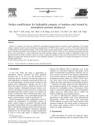 Surface modification for hydrophilic property of stainless steel ...