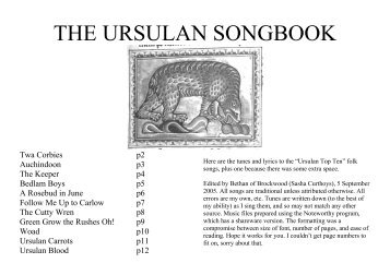 THE URSULAN SONGBOOK