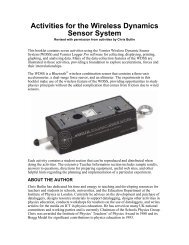 Activities for the Wireless Dynamics Sensor System - Vernier ...