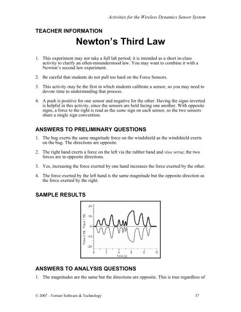 Activities for the Wireless Dynamics Sensor System - Vernier ...