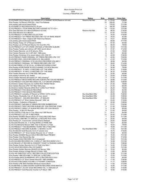 BlackPatti.com Album Auction Price List 2008 Courtesy ... - Thrume.net