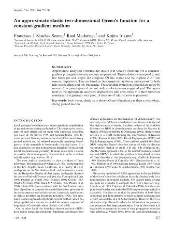 An approximate elastic two-dimensional Green's function for ... - UNAM