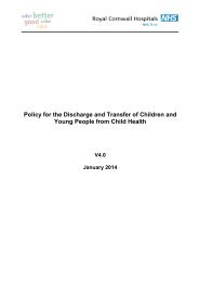 Policy for the Discharge and transfer of children and young people ...