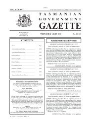 21163 - Gazette 06 July 2011 - Tasmanian Government Gazette