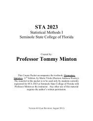 STA 2023 Course Packet Version 3.0 - Search - Seminole State ...