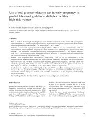 Use of oral glucose tolerance test in early pregnancy to predict late ...