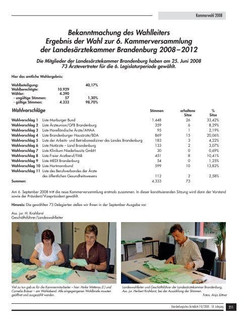 Brandenburgisches Ärzteblatt 7-8/2008 - Landesärztekammer ...