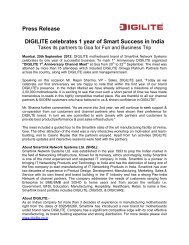 Press Release DIGILITE celebrates 1 year of Smart ... - Digisol.com