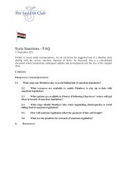 Syria Sanctions - FAQ - The Swedish Club