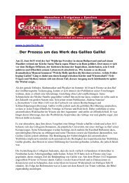 .... Der Prozess um das Werk des Galileo Galilei - G/Geschichte