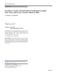 Erratum to: Genetic characterization of betanodavirus isolates from ...