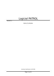 Guide de l'utilisateur - Logiciel PATROL - iMotion Sécurité