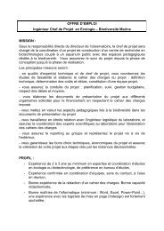 OFFRE D'EMPLOI Ingénieur Chef de Projet en Ecologie ...