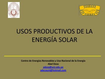 Usos productivos de la energía solar