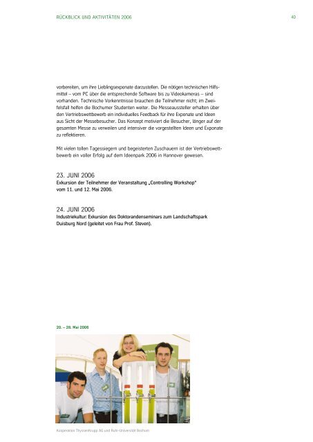 Kooperation thyssenKrupp aG und ruhr-Universität Bochum