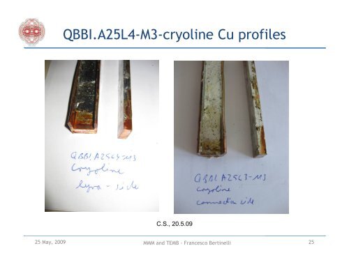 F. Bertinelli, presentation 25-May-09 - CERN TE-MSC-CMI