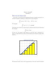 Math 31 - Fall, 2007 Lecture 3 When does the integral exist? Last ...