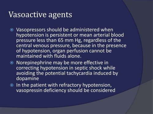 New insights into the management of severe sepsis and septic shock