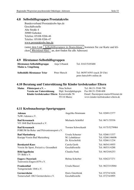 Psychosoziale Onkologie - Institut - Johannes Gutenberg-Universität ...