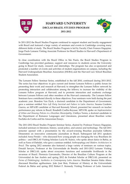 David Rockefeller Center for Latin American Studies - Harvard ...