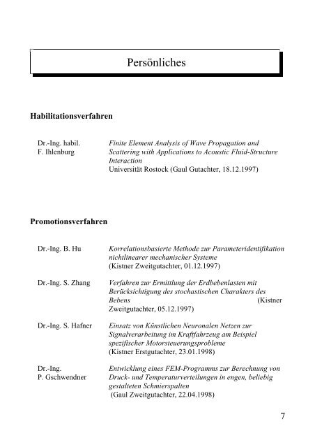 Bericht - Institut für Angewandte und Experimentelle Mechanik ...