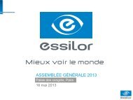 ASSEMBLÉE GÉNÉRALE 2013 - Essilor