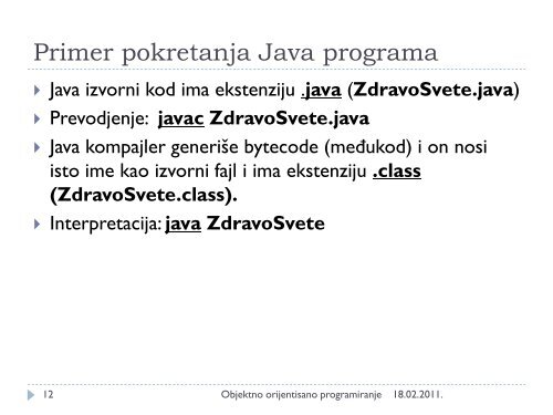 Karakteristike programskog jezika Java. Pojmovi ... - Ncd.matf.bg.ac.rs