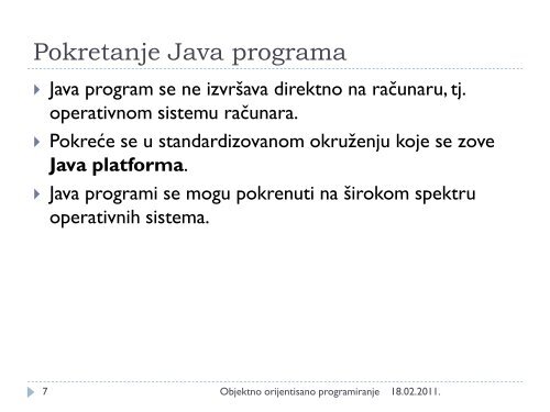 Karakteristike programskog jezika Java. Pojmovi ... - Ncd.matf.bg.ac.rs