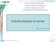 Activité physique et cancer - COMM Santé