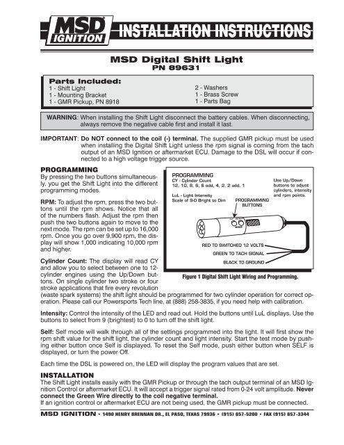 MSD Digital Shift Light (PN 89631)