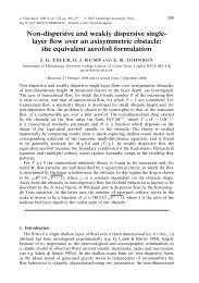 Non-dispersive and weakly dispersive single-layer flow over an ...